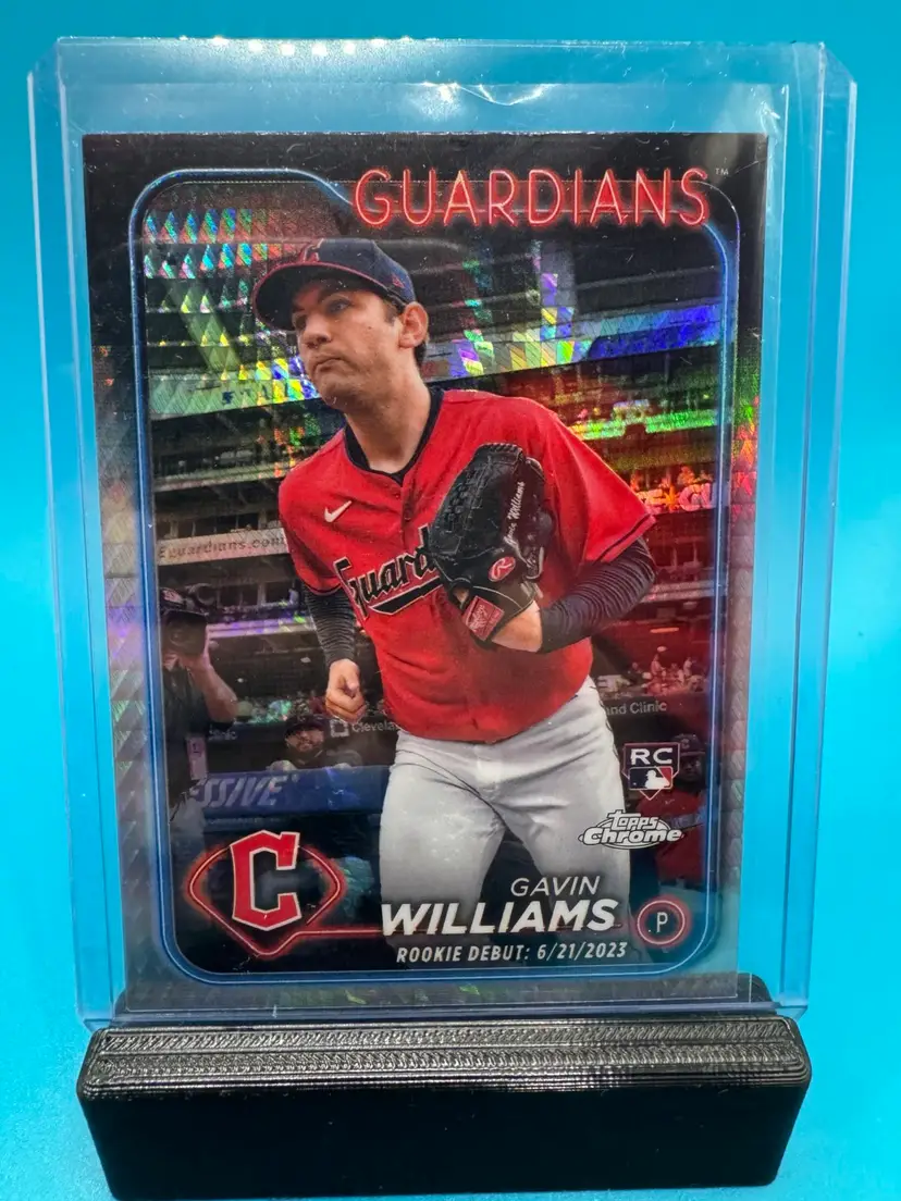 Gavin Williams Topps Chrome Update Rookie Debut Prism Refractor RC Cleveland Guardians