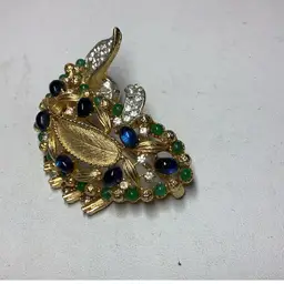 Lisner Whale Brooch 2” Goldtone - Missing 2 Rhinestones Dates To 1950’s-1960s