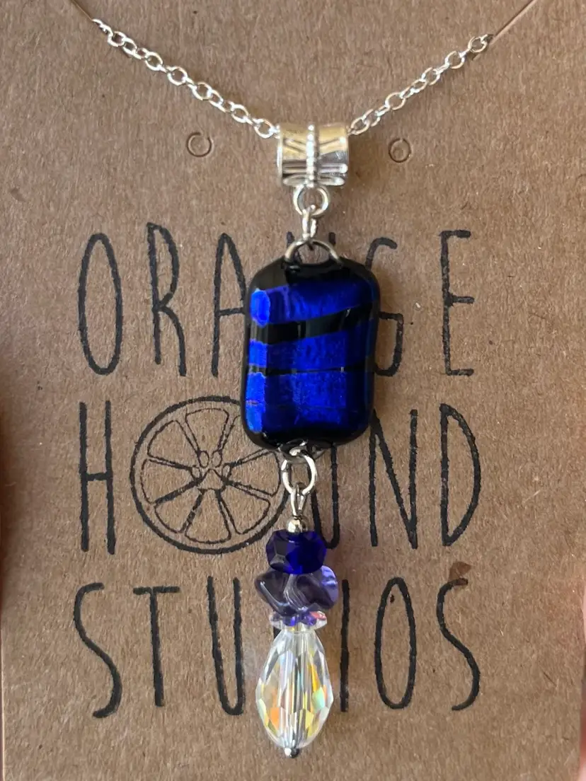 #104 “Ever Changing” Series — Designed by Me -- Dichroic Glass Necklace