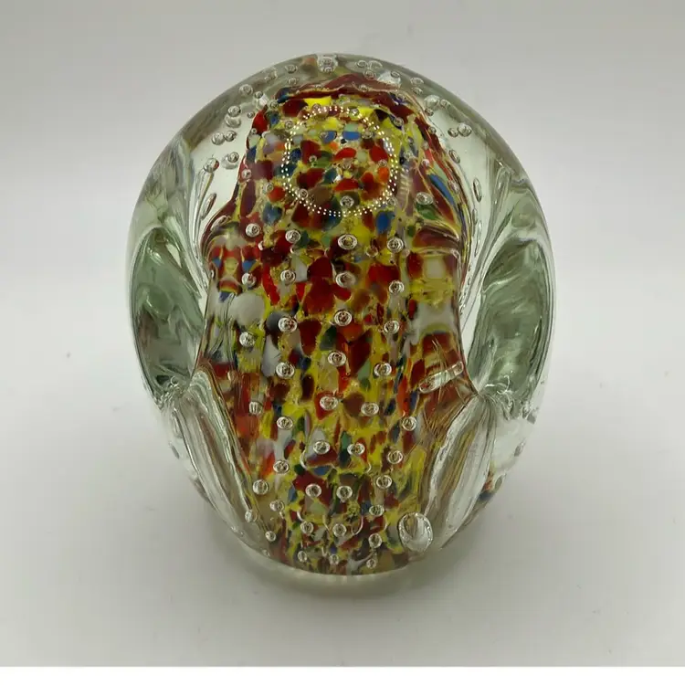 Colorful Confetti Pen Holder Paperweight With Controlled Bubbles