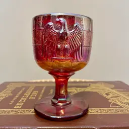 Vintage Imperial Glass End of Day Eagle Wine Cordial Glass