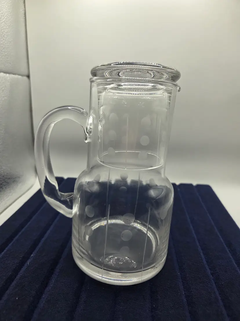 Etched Glass Tumbleup/Bedside Carafe