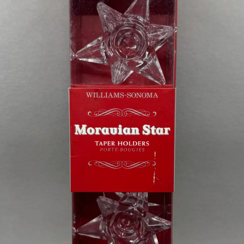 Williams Sonoma Moravian Star Taper Holders, 4, Glow Green Under UV