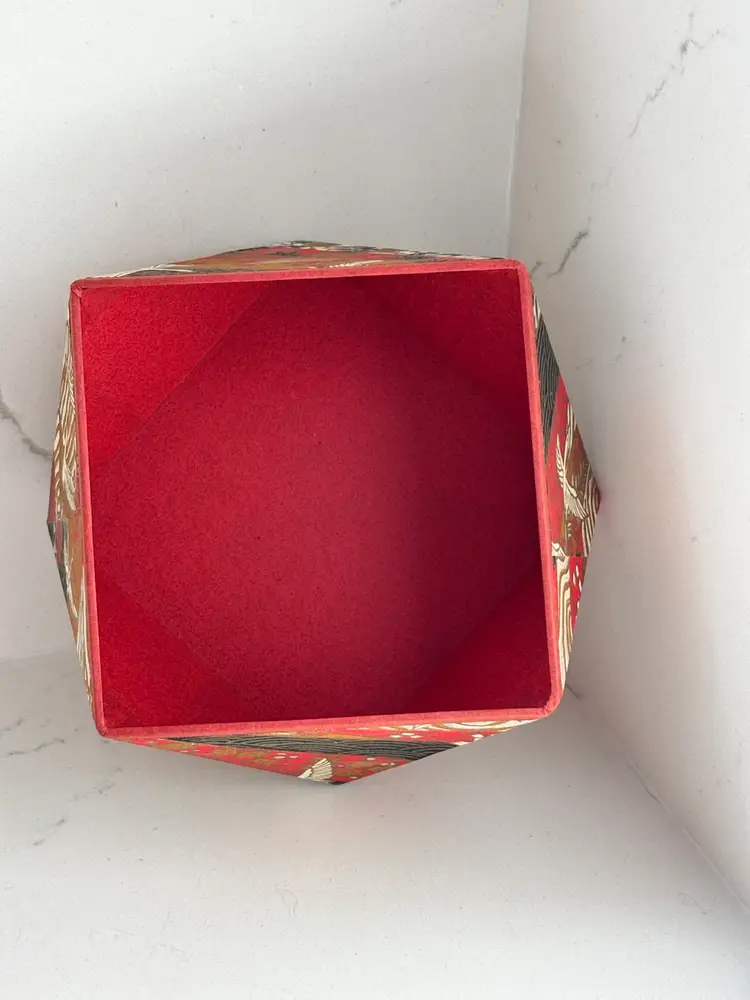 Vintage Japanese Washi Paper Lidded Trinket Box