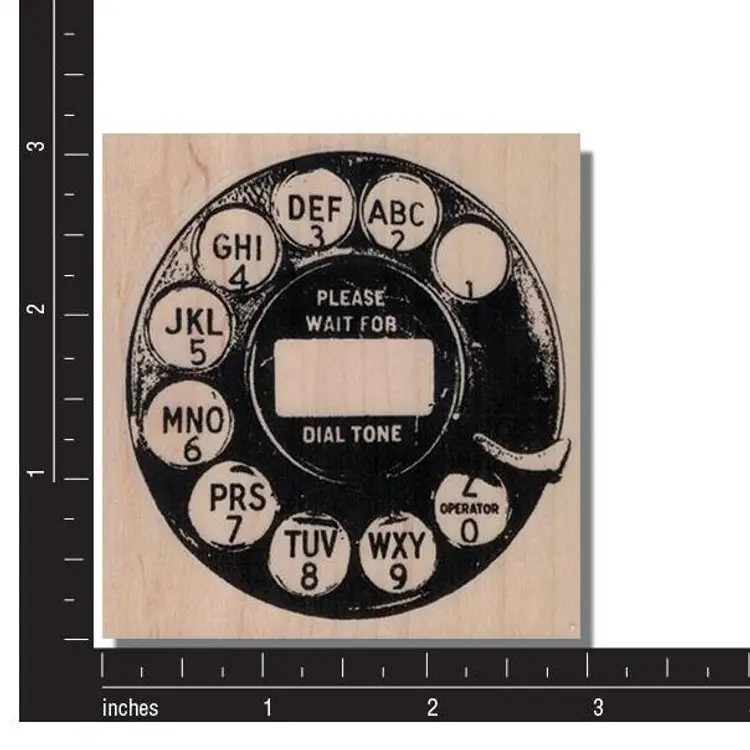Rotary Phone Dial Rubber Stamp