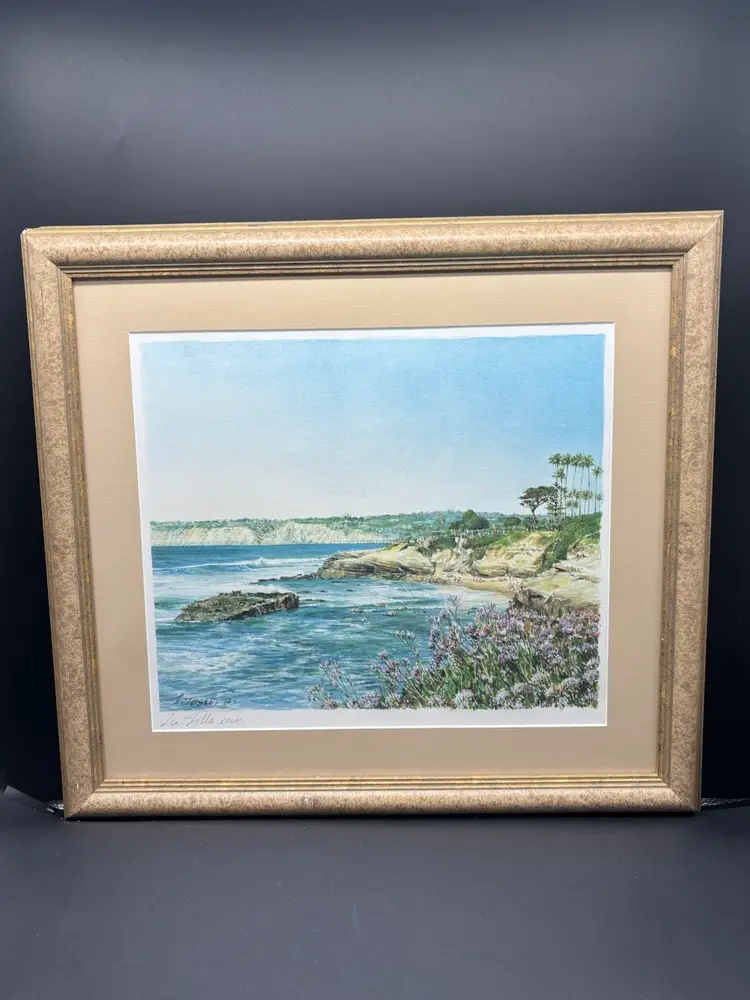 Jean-Louis Thibaut(1942-)Artist, France, Watercolor Giclee Print "La Jolla Cove"