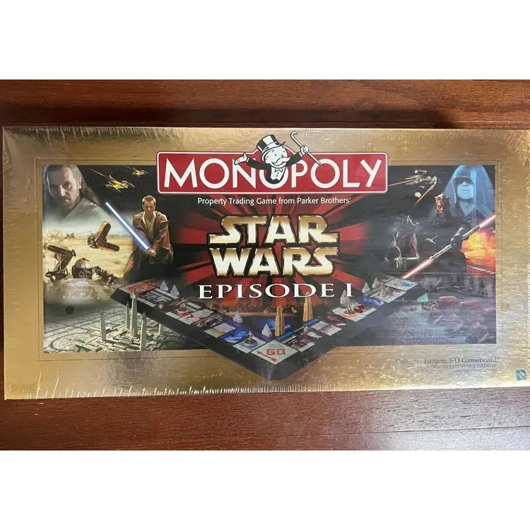 STAR WARS Episode 1 MONOPOLY COLLECTOR EDITION 3-D Board Game SEALED 1999