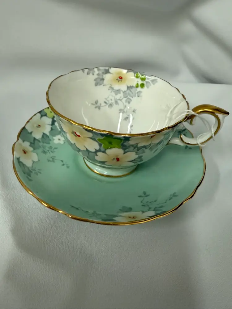 Fine Bone China Tea Cup And Saucer.  Crown Staffordshire England