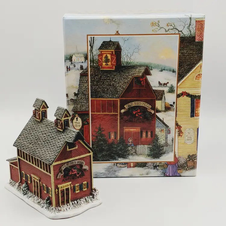 Lang & Wise Town Hall Collectibles Old Red Mill Antiques Adorable Gift 1998 EUC