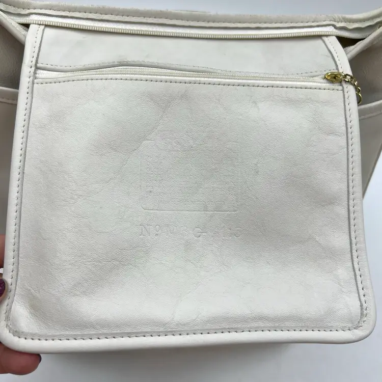 Vintage Coach Whitney Shoulder Bag White Leather Purse Handbag 4115