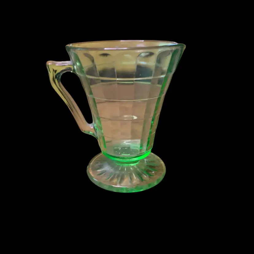 41. Block Optic Green Creamer by ANCHOR HOCKING