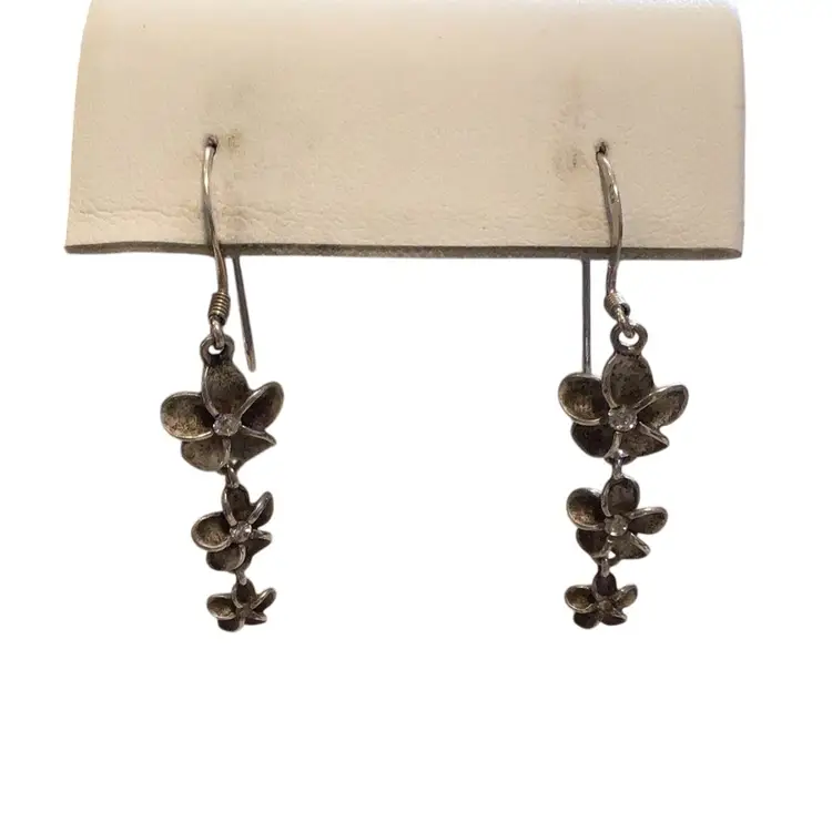 Sterling Plumeria Earrings