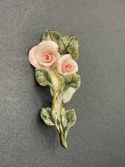 Vintage, Porcelain Rose Brooch