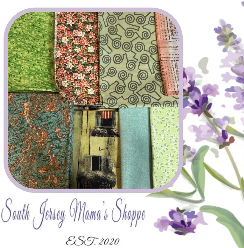 Set Of 8 Assorted Green Cotton Fabric Large Scrap Bundle