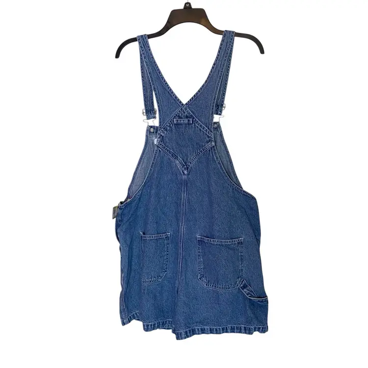 Winnie Pooh Denim Bib Overall Shorts Womens XL Embroidered Eeyore Y2K 90s Disney