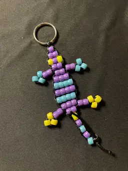 #134 Handmade Beaded Lizard Keychain