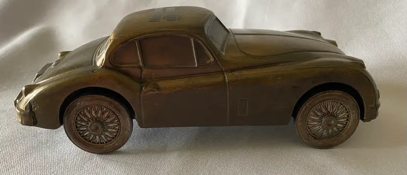 Vintage Banthrico 1955 Jaguar Metal Car Coin Bank Merchants Bank