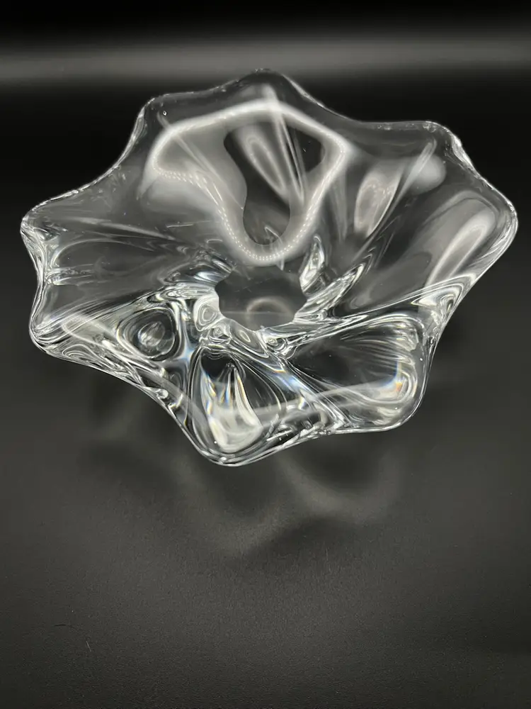 Baccarat France Crystal Cadix Pattern Free Form Candy Dish Ashtray 7"