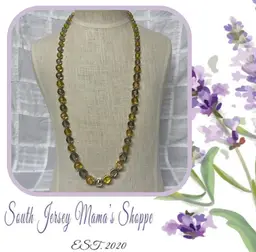 Vintage Single Strand Light Orange And Gray Lucite Beaded Necklace