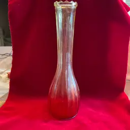 1970’s Jeannette Glass Amber ima Red And Orange Vase