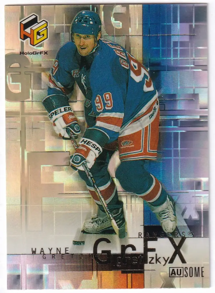1999-00 Upper Deck HoloGrFx Gretzky GrFx Ausome #GG7 Wayne Gretzky New York Rangers Hockey Card