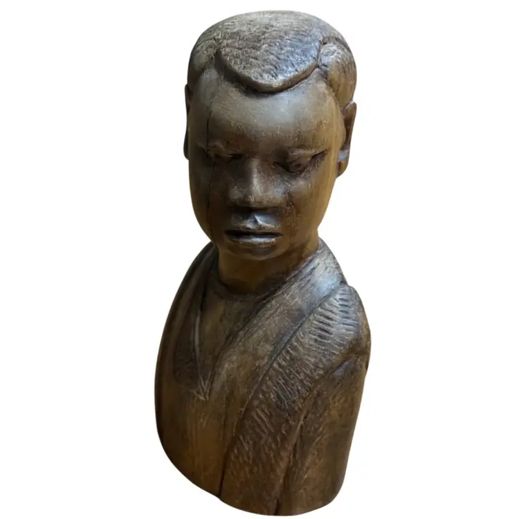 African wooden bust originating from Nigeria