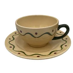 MCM PoppyTrail California Provincial by Metlox, Red Dots/Green Lines Cup & Saucer