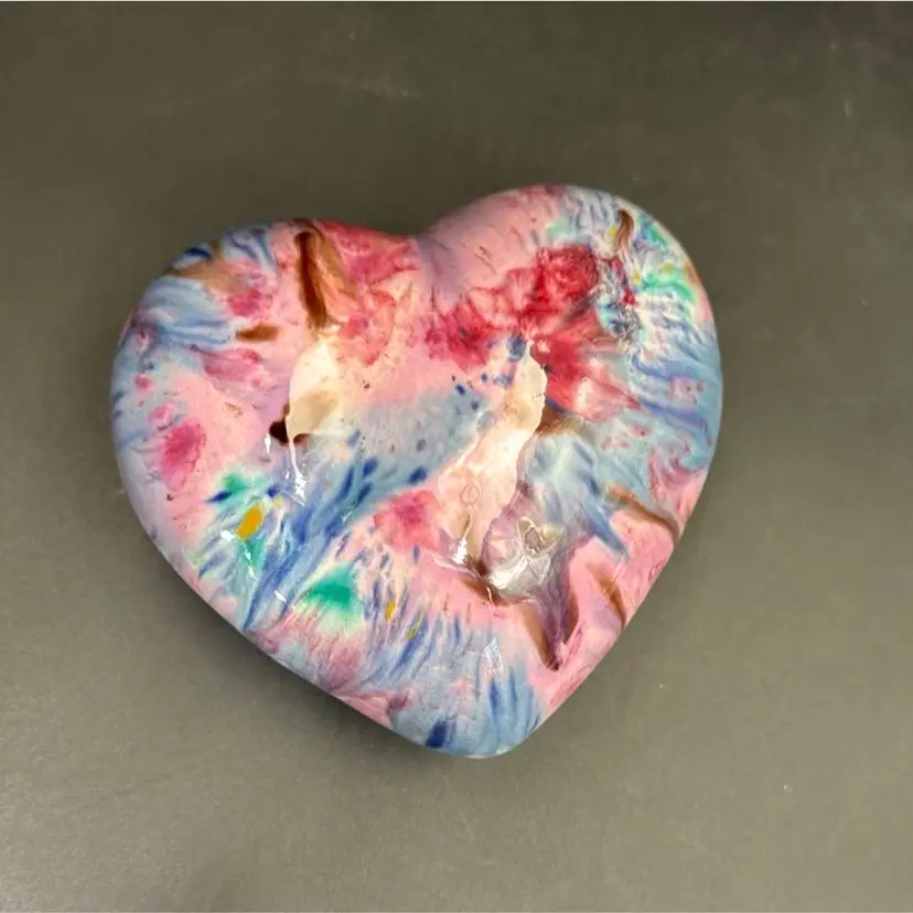Handmade Pottery Heart Rattle No Makers Mark
