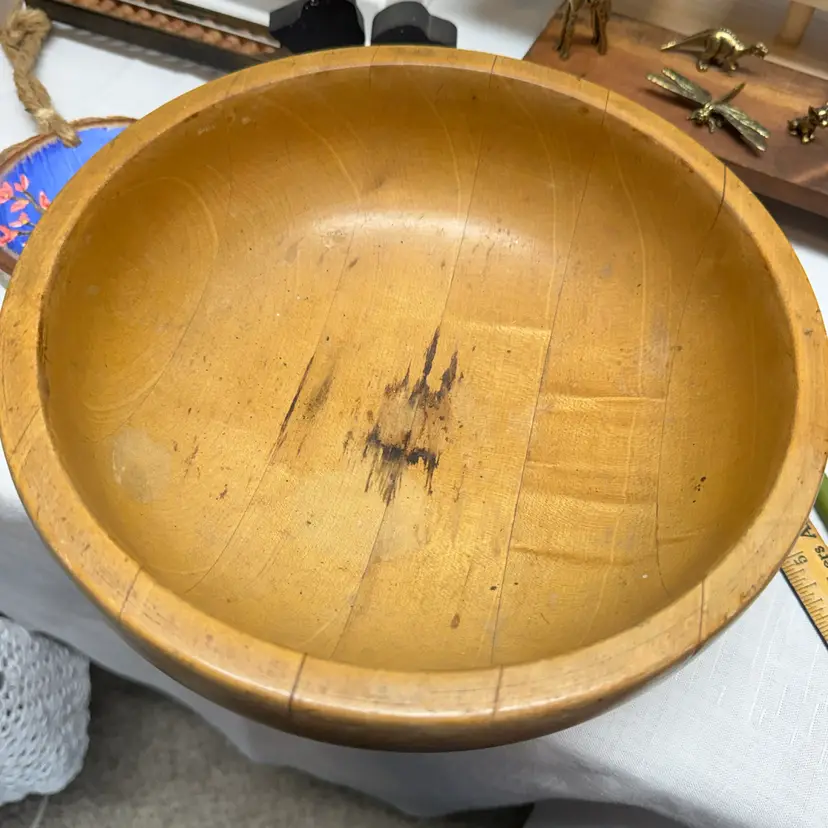Wooden Fruit Bowl, 4”x10”