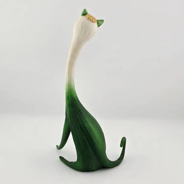 Enesco Green Scallion Cat Anthro Figurine