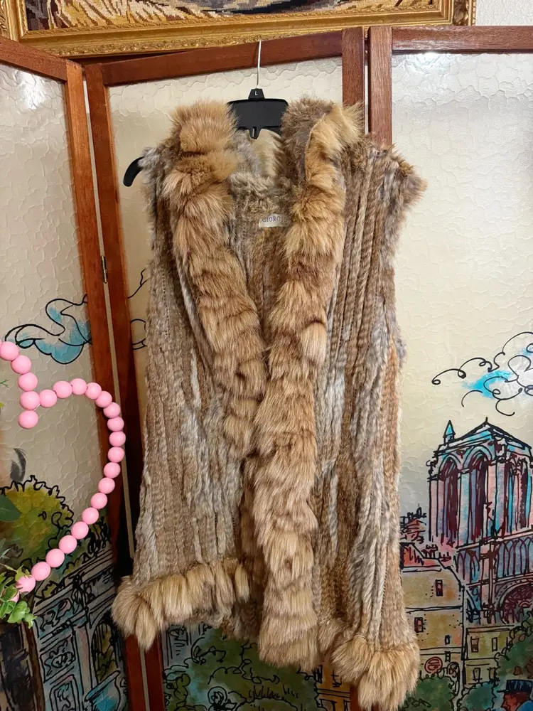 Giorgio Italia Rabbit Fur Vest With Hood