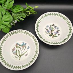2 Portmeirion Botanic Garden SPEEDWELL & FORGET ME NOT Cereal Soup Bowls 6.5"