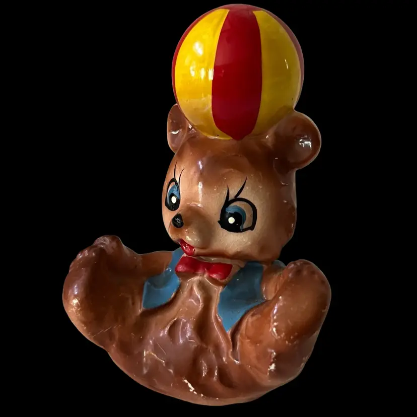Japan Baby Bear Balancing A Ball Anthropomorphic 3.75”x3”