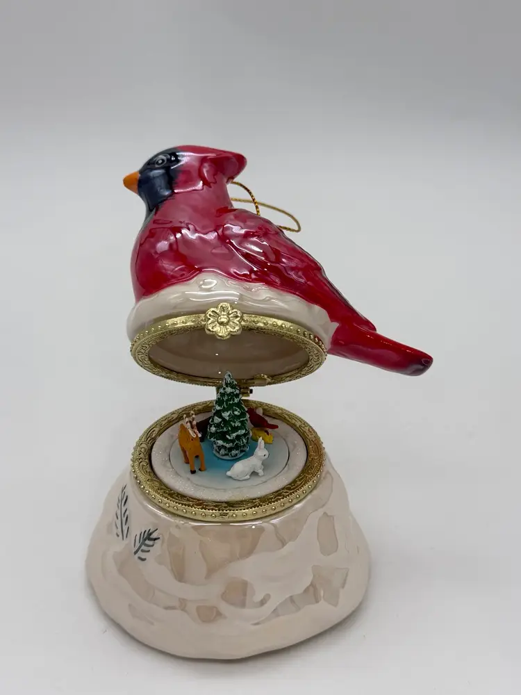 Mr. Christmas “Jingle Bells” 2012 Red Cardinal Musical Hinged Ornament Figurine