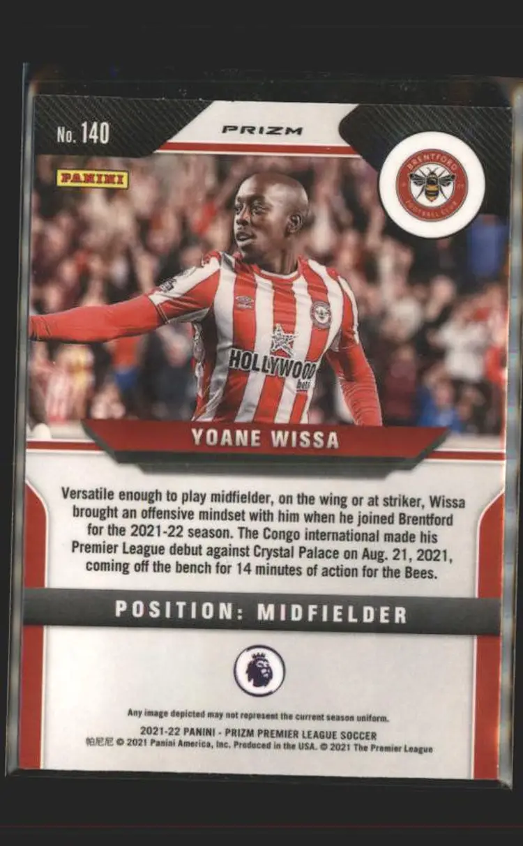 2021-22 Panini Prizm Premier League #140 Yoane Wissa Prizms Silver - (138) - Brentford
