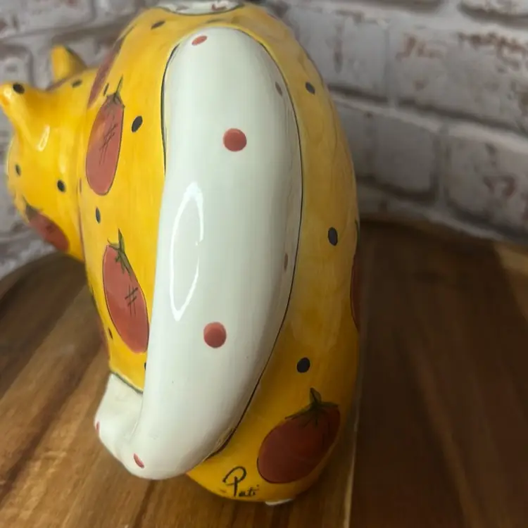 Bank Cat With Apples And Signed Pati