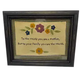 Primitive Style Stitched Wall Art Sampler, 10” Wide By 8-1/2” High