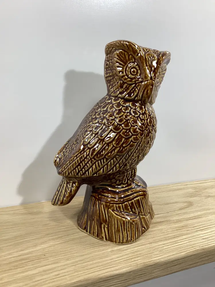Vintage Ceramic Owl Figurine - 1960’s Handmade Owl (L6)
