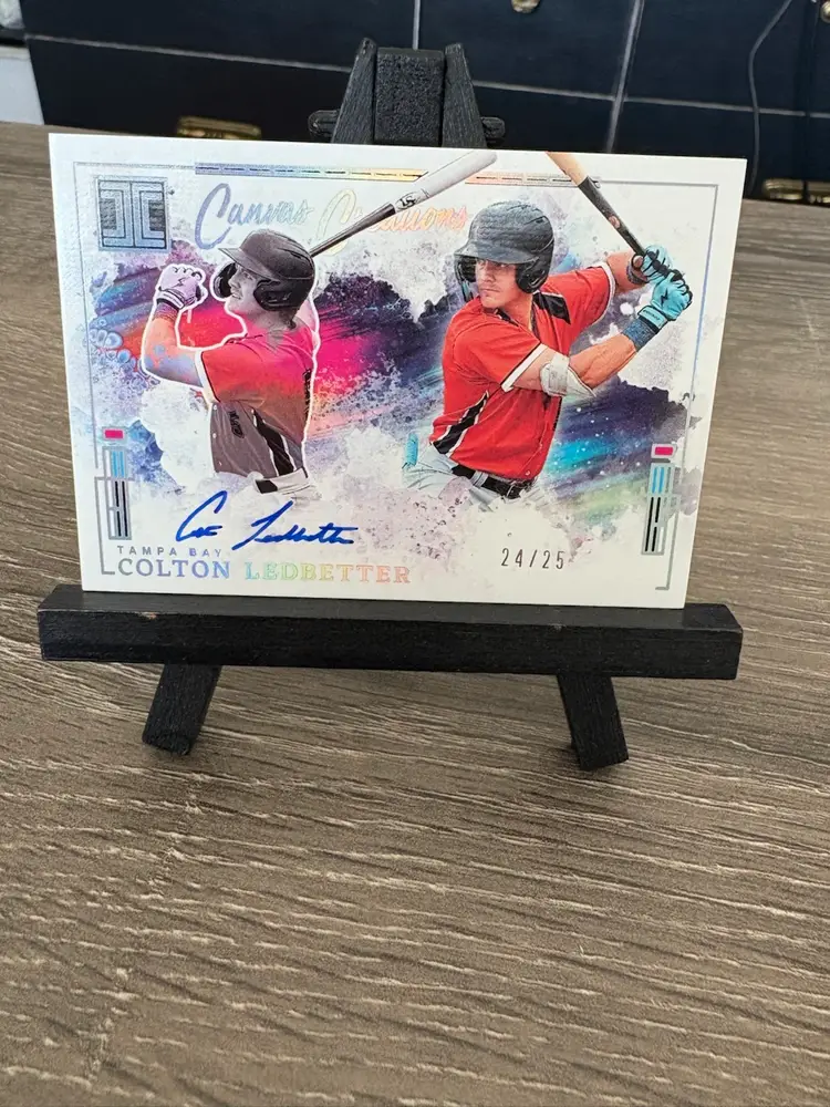 Colton Ledbetter 2025 Panini Impeccable Canvas Creations Auto Autograph /25 MLB Baseball Card Tampa Bay Rays (F)