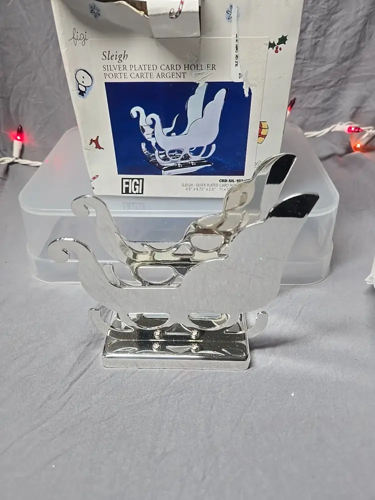 Figi Silver Plated Card Mail Napkin Holder