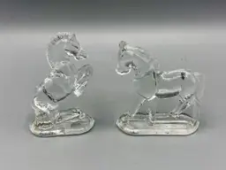 Vintage Miniature L.E. Smith Clear Glass Horses