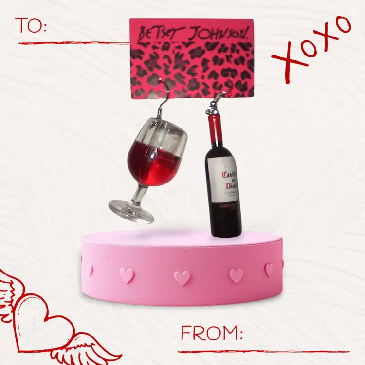 Betsey Johnson " Cheers" 3D Earrings Nwot