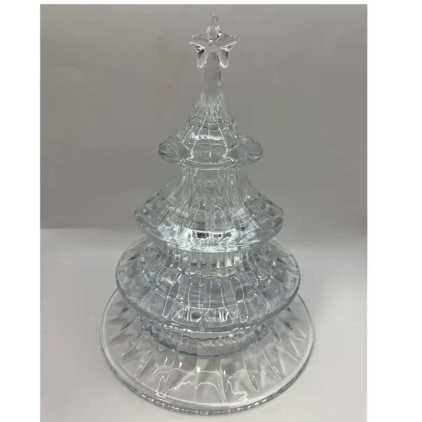 Harry & David Three Tiered Crystal Christmas Tree Candy Dish