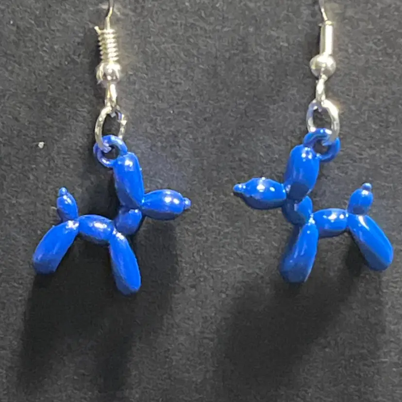 Blue Balloon, Dog Earrings Made By Me