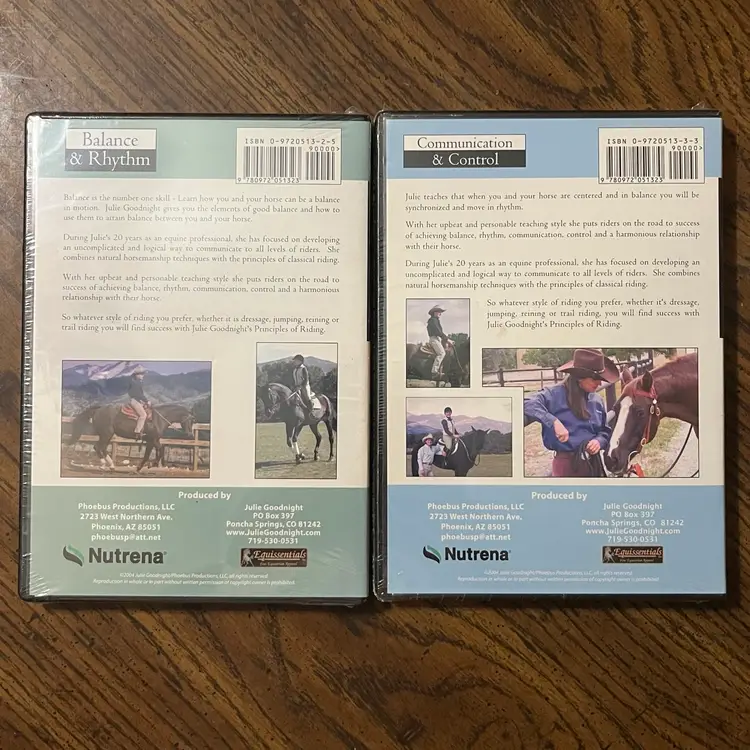 Goodnight’s Principles Of Riding. Communication & Control And Balance & Rhythm. Set Of 2 DVD’s. Volumes 1 & 2