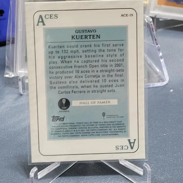 2021 Topps Chrome Tennis Aces #ACE-19 GUSTAVO KUERTEN 