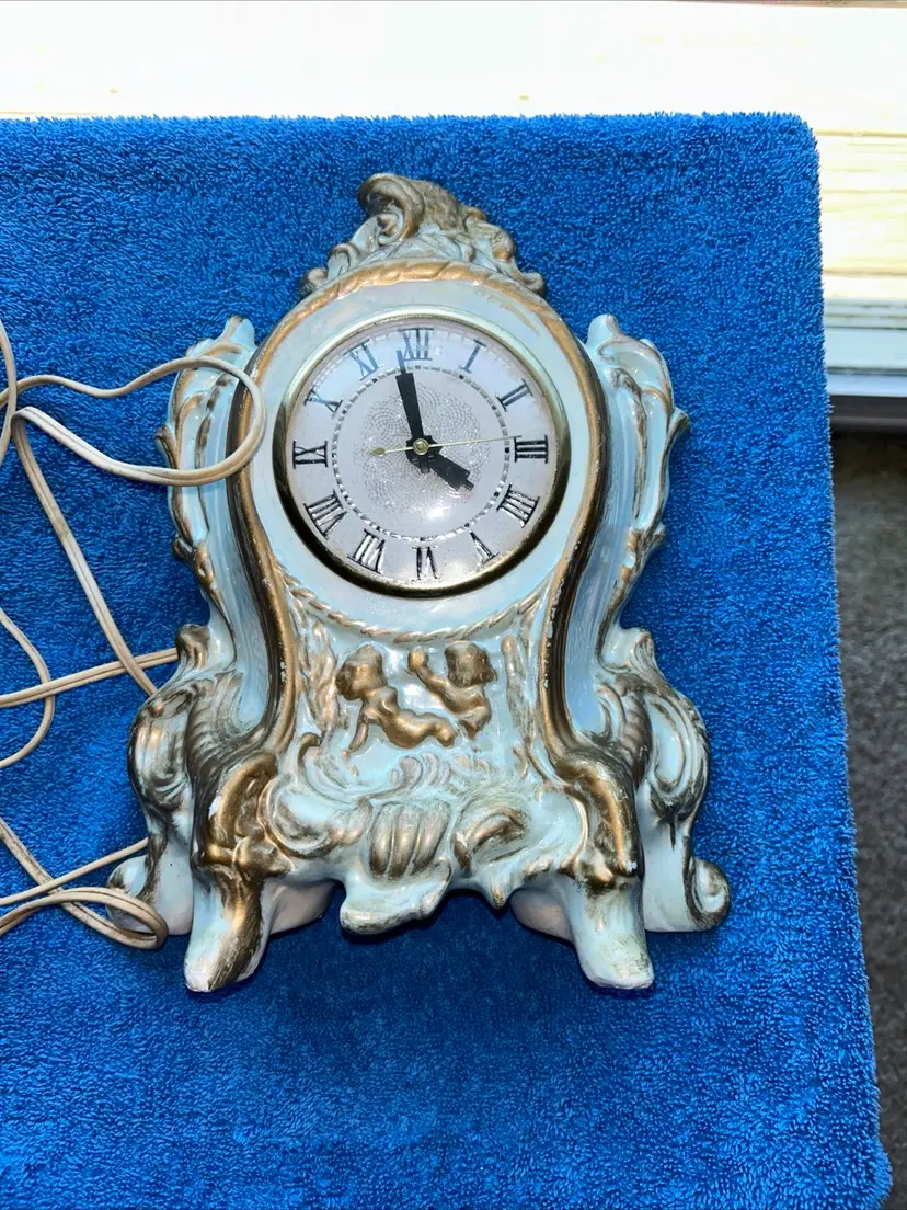 Working Vintage Lanshire Electric Porcelain Clock Made USA Tested