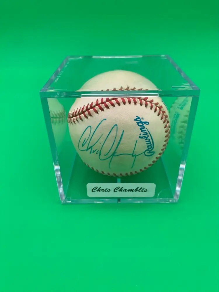 Chris Chambliss Autographed Rawlings American League Baseball w/ COA & Case