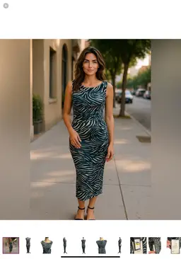 Rachel Roy Lined Bodycon Zebra Print Sleeveless Dress