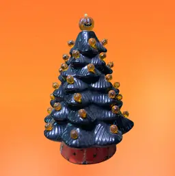 44. Mr Halloween Black Ceramic Lighted Pumpkins Tree